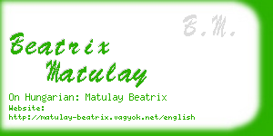 beatrix matulay business card